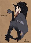 5_fingers 5_toes anterior_nasal_aperture anthro anus areola biped black_body black_fur black_hair bodily_fluids bone breasts claws fangs feet female fingers fur genitals grey_body grey_fur hair long_tongue looking_at_viewer nipples nude open_mouth pussy saliva skull solo teeth toes tongue tongue_out conditional_dnp fluff-kevlar scp_foundation scp-1471-a canid canine malo mammal undead digital_media_(artwork)