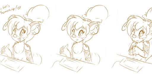 anthro art_block bodily_fluids chest_fur crying dialogue drawing_tablet ear_piercing ear_ring fur hair male open_mouth pen piercing ring_piercing solo tears text tied_hair kemotobi tobiki_(kemotobi) domestic_ferret mammal mustelid musteline true_musteline weasel 2014 comic english_text hi_res sketch