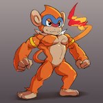 anthro biceps fire flaming_tail male muscular muscular_male pecs solo tail waddledox nintendo pokemon generation_4_pokemon mammal monferno pokemon_(species) primate 1:1 2021 absurd_res hi_res