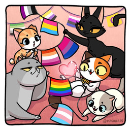 female feral flag flag_(object) group heart_symbol lgbt_pride male pride_color_flag pride_colors rainbow_pride_colors simple_background smile tail transgender_pride_colors young young_female young_feral young_male kashicats lgbt_pride_month bru_(kashicats) butter_(kashicats) cali_(kashicats) mido_(kashicats) mochi_(kashicats) domestic_cat felid feline felis mammal 1:1 2023 digital_media_(artwork)