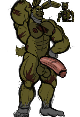abs anthro balls big_penis erection fur genitals huge_penis machine male muscular muscular_male nipples nude pecs penis solo yellow_body yellow_fur srlimonada five_nights_at_freddy's five_nights_at_freddy's_3 scottgames springtrap_(fnaf) animatronic lagomorph leporid mammal rabbit robot undead hi_res