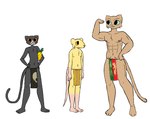 3_toes 4_fingers abs anthro areola bared_teeth barefoot biceps biped black_body black_bottomwear black_clothing black_fur black_loincloth black_nose black_tail bottomwear brown_areola brown_body brown_fur brown_nipples brown_tail cheek_tuft chest_tuft clothed clothed_anthro clothed_male clothing collarbone facial_tuft feet fingers flexing flexing_bicep food fruit fur green_bottomwear green_clothing green_loincloth green_sclera grey_areola grey_body grey_fur grey_nipples grin group happy humanoid_feet humanoid_hands larger_male loincloth loincloth_only long_tail male male_anthro manly monotone_body monotone_clothing monotone_fur multicolored_body multicolored_clothing multicolored_fur muscular muscular_anthro muscular_male navel nipples no_shading orange_nose orange_sclera pecs pineapple pink_areola pink_feet pink_hands pink_nipples pink_nose pink_tail plant plantigrade pupils quads red_bottomwear red_clothing red_loincloth simple_background size_difference skinny skinny_anthro skinny_male small_nose smaller_male smile standing tail toes topless trio tuft white_background yellow_bottomwear yellow_clothing yellow_loincloth skeletronic microsoft the_elder_scrolls carl_(skeletronic) clancy_(skeletronic) fan_character domestic_cat felid feline felis khajiit mammal murid murine rat rodent colored digital_drawing_(artwork) digital_media_(artwork)