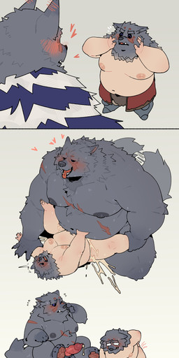 abdominal_scar after_anal after_sex anal anal_penetration animal_genitalia animal_mask animal_penis anthro anthro_penetrating anthro_penetrating_human balls big_butt big_moobs bodily_fluids butt canine_genitalia canine_penis cum cum_in_ass cum_inside dominant dominant_anthro duo ejaculation erection genital_fluids genitals huge_butt human_on_anthro human_penetrated humanoid_genitalia humanoid_penis interspecies knot larger_anthro male male/male male_penetrated male_penetrating male_penetrating_male mask moobs musclegut muscular nipples nude open_mouth overweight overweight_human overweight_male penetration penile penile_penetration penis penis_in_ass scar sex simple_background size_difference slightly_chubby smaller_human submissive submissive_human tail thick_thighs wide_hips quanjiang elden_ring fromsoftware blaidd_(elden_ring) canid canine canis human mammal wolf 2026 absurd_res colored comic digital_drawing_(artwork) digital_media_(artwork) hi_res shaded