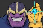 anothermeekone clothing gloves grin guardians_of_the_galaxy handwear humanoid infinity_gauntlet male marvel not_furry smile solo teeth thanos titanian