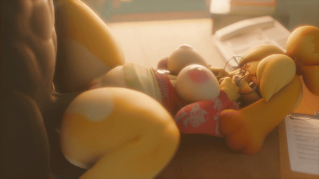 abdominal_bulge abs anthro balls big_breasts black_balls black_body black_male black_penis black_skin bottomwear bouncing_breasts breasts brown_body clipboard clothing desk duo eyewear female fur furniture genitals glasses inside long_ears lying m-law male male/female nipples on_back orange_body orange_fur penetration penile penile_penetration penis penis_in_vagina round_glasses sex shirt skirt spread_legs spreading table thick_thighs topwear vaginal vaginal_penetration yellow_body yellow_fur ghostoast valorlynz_(modeler) animal_crossing nintendo isabelle_(animal_crossing) canid canine canis domestic_dog human mammal shih_tzu toy_dog 16:9 3d_(artwork) 3d_animation animated digital_media_(artwork) widescreen