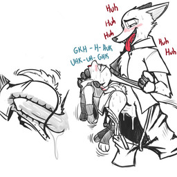 anthro anthro_on_anthro anthro_penetrated anthro_penetrating anthro_penetrating_anthro arms_bent arms_together asphyxiation bandage belt bent_over blood blush bodily_fluids bottomwear bottomwear_down breath choking clothed clothing cum cum_inside dangling_arms dangling_legs drooling duo ear_grab ear_pull erection extended_arms eye_roll fangs female female_penetrated from_behind_position fucked_silly fur genital_fluids genitals half-closed_eyes hand_on_ear hand_on_neck internal interspecies larger_male legs_together male male/female male_penetrating male_penetrating_female missing_ear moan narrowed_eyes naughty_face neck_grab open_mouth orgasm_face panting pants pants_down partially_clothed penetration penile penile_penetration penis penis_in_vagina predator/prey questionable_consent reverse_carry_position reverse_fleshlight_position reverse_stand_and_carry_position rough_sex saliva semi-anthro sex sharp_teeth side_view simple_background size_difference smaller_female smaller_penetrated smile sound_effects standing standing_sex straight_legs sweat tears teeth text throat_grab tongue tongue_out vaginal vaginal_canal vaginal_penetration white_background discrete_turtle disney zootopia judy_hopps nick_wilde canid canine fox lagomorph leporid mammal rabbit red_fox true_fox 1:1