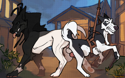 abdominal_bulge anal anal_knotting anal_penetration animal_genitalia animal_penis anus ass_to_ass balls bodily_fluids butt canine_genitalia canine_penis cum cum_inside duo erection feral feral_on_feral feral_penetrated feral_penetrating feral_penetrating_feral genital_fluids genitals interspecies knot knot_root knot_tugging knotted_penis knotting male male/male male_penetrated male_penetrating male_penetrating_male penetration penile penile_penetration penis reverse_doggystyle sex size_difference tail tongue kiwikiwi555 balto_(series) scp_foundation universal_studios grim_(kiwikiwi555) steele_(balto) alaskan_malamute canid canine canis domestic_dog mammal nordic_sled_dog spitz 16:10 2d_animation animated digital_media_(artwork) frame_by_frame loop short_playtime widescreen