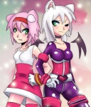 alternate_species blush bodysuit breasts clothing dress duo female female/female floating_wings form_fitting gloves green_eyes hair handwear humanoidized legwear membrane_(anatomy) membranous_wings one_eye_closed pink_hair skinsuit stockings thigh_highs tight_clothing unusual_anatomy unusual_wings white_hair wings elksign05 sega sonic_the_hedgehog_(series) amy_rose rouge_the_bat animal_humanoid bat bat_humanoid eulipotyphlan eulipotyphlan_humanoid hedgehog_humanoid humanoid mammal mammal_humanoid 2010