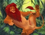 animal_genitalia animal_penis anus balls claws detailed_background erection feet feline_genitalia feline_penis feral genitals hindpaw looking_at_viewer lying male on_back open_mouth outside pawpads paws penile_spines penis solo spread_legs spreading aerosaur83 disney the_lion_king simba_(the_lion_king) felid lion mammal pantherine absurd_res hi_res