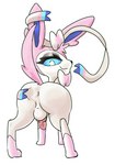 anus balls butt feral genitals knot looking_at_viewer male penis presenting presenting_hindquarters rear_view ribbons simple_background solo spread_butt spreading white_background fluorite nintendo pokemon eeveelution generation_6_pokemon pokemon_(species) sylveon absurd_res hi_res