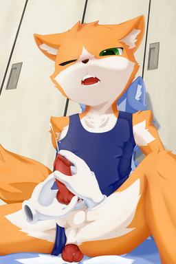 anal anal_penetration animal_genitalia animal_penis anthro anus balls blue_one-piece_swimsuit blush bodily_fluids canine_genitalia canine_penis chair_position clothing clothing_aside cum cum_from_ass cum_in_ass cum_inside cum_while_penetrated cumshot disembodied_hand duo ejaculation erection faceless_character faceless_male from_behind_position front_view genital_fluids genitals handjob knot knot_sitting locker locker_room low-angle_view male male/male male_penetrated male_penetrating male_penetrating_male on_ground on_lap one-piece_swimsuit one_eye_closed open_mouth orgasm penetration penile penis perineum school_swimsuit sex sheath shota sitting spread_legs spreading swimwear swimwear_aside young young_anthro steel_cat canid canine canis domestic_dog mammal 2:3 alternate_version_at_source hi_res unavailable_at_source