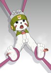 anthro balls bdsm bodily_fluids bound disembodied_tongue erection feet foot_fetish foot_lick foot_play genitals headgear licking male penis solo sweat tongue white_body kumamoe bandai_namco digimon digimon_(species) kumamon absurd_res hi_res