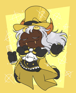 2_horns alcohol ascot beverage bow_tie champagne champagne_glass clothed clothing container cup dark_body dark_skin drinking_glass eyes_closed fangs floating_hands formal_wear fully_clothed gem glass glass_container glass_cup gloves grey_hair hair handwear hat headgear headwear horn male simple_background solo sparkles suit teeth top_hat unusual_anatomy unusual_eye_placement kittipaws kirby:_triple_deluxe kirby_(series) nintendo taranza arachnid arthropod spider spidr absurd_res hi_res