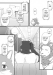 anthro canid canine canis cellphone chest_tuft clothing comic cotton_(artist) dialogue domestic_dog electronics english_text felid fukuzawa fur greyscale lion male mammal monochrome natsume_(tooboe_bookmark) nitobe pantherine phone text tooboe_bookmark tuft