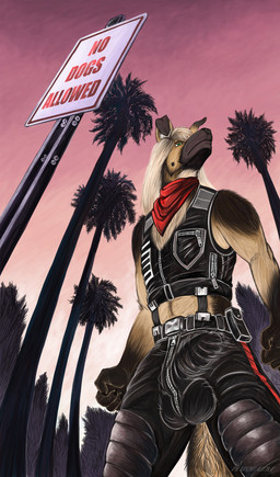 belt big_bulge brown_body brown_fur bulge detailed_bulge fist fur genital_outline green_eyes hair leather long_hair male penis_outline plant pockets retro sign solo synthwave tree utility_belt retron_wolf canid canine canis domestic_dog german_shepherd herding_dog mammal pastoral_dog absurd_res hi_res smaller_version_at_source