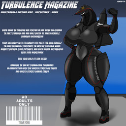 aircraft airplane anthro barcode big_breasts black_body black_skin breasts clothing curvy_figure female flexing flexing_bicep footwear glowing glowing_eyes high_heels jet leotard machine magazine orange_eyes pose roundel shoes skinsuit smile smirk solo text thick_thighs tight_clothing vehicle voluptuous voluptuous_female tenderhorse380 lockheed_martin sr-71_blackbird united_states_air_force shandra_(renthedragon) aeromorph humanoid living_aircraft living_machine living_vehicle 1:1 absurd_res cover digital_media_(artwork) english_text hi_res magazine_cover pinup