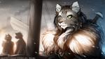 2019 adobe_photoshop_(artwork) anthro background_character beard braided_hair cheek_tuft chest_tuft cloud colored conditional_dnp digital_media_(artwork) domestic_cat eyebrows facial_hair facial_tuft felid feline felis fluffy fur fur_trim_(clothing) grey_body grey_fur group hair hi_res keidran male male_focus mammal melee_weapon multicolored_body multicolored_fur norwegian_forest_cat outside ship sideburns silhouette snow solo_focus sword tom_fischbach tuft twokinds vehicle viking watercraft weapon winter yellow_sclera