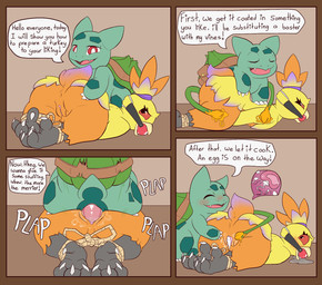 anthro anus ball_gag bdsm blush bodily_fluids bondage bound breed butt butt_grab cum cum_in_vagina cum_inside dialogue dominant dominant_feral dominant_male drooling duo feet female feral forced gag genital_fluids genitals greeting hand_on_butt holidays impregnation male male/female ovum penetration penis plant rape saliva sap sex size_difference sperm_cell submissive submissive_anthro submissive_female talons text toes vaginal vaginal_penetration vines vulva flowerbud nintendo pokemon thanksgiving chic_tendie rooty_(leakyroot) bulbasaur combusken generation_1_pokemon generation_3_pokemon pokemon_(species) comic english_text hi_res