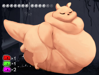 anthro belly_grab belly_humping big_butt black_background bodily_fluids butt cum eyes_closed genital_fluids humping_own_belly male masturbation morbidly_obese obese overweight plap semi-anthro simple_background solo vore watagenodebi rain_world videocult gourmand_(rain_world) green_lizard_(rain_world) lizard_(rain_world) pink_lizard_(rain_world) red_lizard_(rain_world) slugcat animated loop