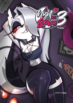 acoustic_guitar anthro areola biped blush bodily_fluids candle cum cum_on_food eyelashes female food fur genital_fluids grey_body grey_fur grey_tail guitar hot_dog looking_at_viewer multicolored_body multicolored_fur musical_instrument plucked_string_instrument pupils red_sclera shadow slit_pupils solo string_instrument tail teeth white_body white_eyes white_fur jizoku hellaverse helluva_boss mythology loona_(helluva_boss) canid canid_demon canine demon hellhound mammal mythological_canine mythological_creature absurd_res comic hi_res