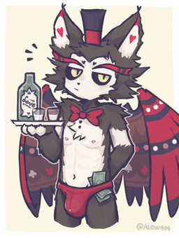 alcohol banknote beverage bow_tie clothing container cup eyebrows fur glass glass_container glass_cup hat headgear headwear heart_symbol holding_object male money navel nipples plate red_wings simple_background slim solo underwear white_body wings yellow_eyes alew404 hazbin_hotel hellaverse husk_(hazbin_hotel) cat_demon demon felid feline felis hybrid mammal