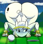 anthro ass_up big_butt butt female golf_ball huge_butt outside solo wide_hips jeffron sunni_(jeffron) bovid caprine goat mammal