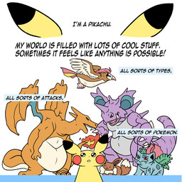ambiguous_gender beak brown_body brown_feathers brown_fur feathers female feral fur group multicolored_body open_mouth orange_body purple_body simple_background standing text yellow_body postmanic nintendo pokemon charizard eevee generation_1_pokemon ivysaur nidoqueen pidgeot pikachu pokemon_(species) 1:1 archived_source english_text hi_res