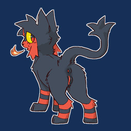 anus blush blush_lines butt female feral fire fur genitals glistening glistening_anus glistening_genitalia looking_at_viewer looking_back looking_back_at_viewer outline rear_view simple_background solo tail transparent_background vulva vedacia nintendo pokemon fleur_(veevobyte) generation_7_pokemon litten pokemon_(species) alpha_channel colored digital_media_(artwork) shaded