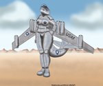 aircraft airplane anthro barely_visible_genitalia barely_visible_pussy big_breasts bomber breasts chrome_body cloud desert desert_background dust female genitals grumpy hand_on_hip jet machine navel nipples nude outside purple_eyes pussy slightly_chubby slightly_chubby_female solo standing vehicle panzerschreckleopard b-47_stratojet united_states_air_force natasha_(panzerschreckleopard) aircraft_humanoid living_aircraft living_machine living_vehicle 2024 6:5 absurd_res hi_res