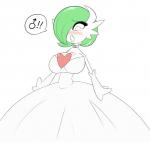 big_breasts blush breasts eyelashes female gender_confusion gender_symbol gender_transformation green_hair green_lipstick hair lipstick makeup male_symbol mtg_transformation mti_transformation not_furry simple_background speech_bubble symbol transformation white_background sealguy nintendo pokemon generation_6_pokemon humanoid mega_evolution mega_gardevoir pokemon_(species) 2016 hi_res pictographics