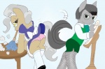 anthro anthrofied butt clothing cosplay eyewear female glasses legwear maid_uniform mature_anthro mature_female panties pose secretary solo stockings suggestive tail underwear uniform paul_lucas friendship_is_magic hasbro my_little_pony dusty_(dusty) mayor_mare_(mlp) earth_pony equid equine horse mammal pony digital_media_(artwork) pinup