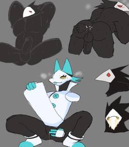 anal anal_penetration anthro balls black_body blue_hair blush buttplug female floating_hands genitals group hair machine male male_penetrated mask muscular muscular_male pecs penetration penis plug_(sex_toy) sex_toy simple_background smile vulva yellow_eyes rollin' deltarune undertale_(series) swatch_(deltarune) tasque_manager avian darkner felid feline mammal robot swatchling hi_res