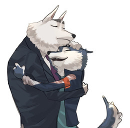 anthro clothing countershading duo eyes_closed female hug jacket male shirt simple_background smile suit topwear white_background dududud_duu illumination_entertainment sing_(movie) jimmy_crystal porsha_crystal canid canine canis mammal wolf 2022 daughter_(lore) father_(lore) father_and_child_(lore) father_and_daughter_(lore) parent_(lore) parent_and_child_(lore) parent_and_daughter_(lore)