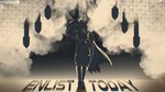 anthro armor cloud glowing glowing_eyes gun male propaganda_poster ranged_weapon solo weapon cinicalvoice helldivers varien_(cinicalvoice) sergal absurd_res hi_res