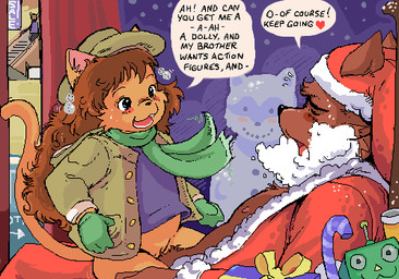 age_difference anthro anthro_on_anthro anthro_penetrated anthro_penetrating anthro_penetrating_anthro biped blue_eyes bottomless bow_(decoration) bow_(feature) bow_ribbon casual_sex clothed clothing cowgirl_position dialogue duo_focus eyes_closed female female_on_top female_penetrated from_front_position fur_trim_(clothing) genitals group hat headgear headwear heart_symbol holidays larger_male loli lying machine male male/female male_on_bottom male_penetrating male_penetrating_female mall older_male on_back on_bottom on_top penetration penile penile_penetration penis_in_vagina public sex size_difference smaller_female smaller_penetrated snowman straddling tail text toy vaginal vaginal_penetration vulva yellow_bow yellow_ribbon young young_anthro young_female younger_female younger_penetrated battle_angel christmas santa_claus canid canine canis domestic_cat felid feline felis mammal robot wolf digital_media_(artwork) english_text low_res oekaki