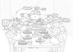 anthro belly belt big_belly big_breasts bowl breasts burping cake chair clothing container cutlery deep_navel dessert dialogue female food fork furniture group gun heart_reaction heart_symbol hiccuping holidays huge_belly hyper hyper_belly kitchen_utensils m103 m24_chaffee m26_pershing m3_lee m47_patton m48_patton m4_sherman m60 m60_patton machine machine_gun navel necktie open_belt panzer panzerkampfwagen_(tank) panzerkampfwagen_iii_(tank) ranged_weapon rib_cage rumbling_stomach shirt sleeping speech_bubble stuffing suit t-10_(tank) table tank text tools topwear unbuttoned unbuttoned_pants unbuttoned_shirt uniform vehicle weapon panzerschreckleopard thanksgiving amber_(panzerschreckleopard) nadia_(panzerschreckleopard) scarlett_(panzerschreckleopard) living_machine living_tank living_vehicle plates_(disambiguation) 2022 absurd_res english_text hi_res monochrome