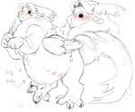 belly big_belly chest_tuft claws feral fluffy fur male overweight overweight_feral overweight_male solo tuft sssmazkaa mythology dragon furred_dragon furred_scalie mythological_creature mythological_scalie scalie hi_res sketch