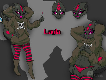 3_fingers 4_eyes 6_hands abs anthro arthropod_abdomen black_body boots brown_boots brown_clothing brown_footwear brown_sweater brown_topwear clothing fangs female fingers footwear grabbing_underwear hand_on_hip hands_behind_head heart_symbol holding_clothing holding_object holding_topwear interlocked_fingers knee_highs knee_socks legwear multi_eye multi_hand pattern_clothing pattern_footwear pattern_legwear pattern_socks pink_clothing pink_eyes pink_thong pink_underwear shoes side_view simple_background skull_symbol smile socks solo standing striped_clothing striped_footwear striped_socks stripes sweater teeth thick_thighs thong tongue tongue_out topwear underwear wide_hips painting_nyxie layla_(painting_nyxie) arachnid araneomorph arthropod spider theridiid widow_spider 4:3 absurd_res concept_art hi_res