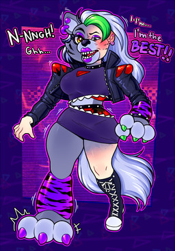 belt bottomwear breasts claws clothing collar dialogue female footwear green_claws grey_body human_to_anthro lipstick makeup open_mouth purple_lipstick shoes simple_background skirt solo species_transformation standing tail text transformation fwingerz five_nights_at_freddy's five_nights_at_freddy's:_security_breach scottgames steel_wool_studios roxanne_wolf canid canine canis human mammal wolf 2025 english_text hi_res