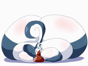 anthro belly big_belly big_breasts big_butt big_cheeks black_nose blue_body blue_ears blue_eyes blue_sclera blue_tail blush body_blush breast_jiggle breasts butt butt_blush chubby_cheeks eating eating_food female food front_view ham huge_belly huge_breasts huge_butt hyper hyper_belly hyper_breasts hyper_butt jiggling lying meat morbidly_obese morbidly_obese_anthro morbidly_obese_female multicolored_body obese obese_anthro obese_female on_front overweight overweight_anthro overweight_female pork simple_background solo tail two_tone_body two_tone_tail white_background white_body white_inner_ear white_tail adansin luna_(adansin) canid canine canis domestic_dog husky mammal nordic_sled_dog spitz 2024 2d_animation 4:3 animated cel_shading colored digital_media_(artwork) loop shaded short_playtime