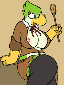 anthro areola beak big_breasts bottomwear breasts clothed clothing feathers female legwear nipple_outline nipples non-mammal_breasts non-mammal_nipples open_mouth riding_crop skirt solo teacher thigh_highs whip trout_(artist) chucklefish starbound crinaia avian avian_(starbound) bird 2016 3:4 aliasing digital_media_(artwork)