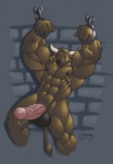 abs anthro areola balls bdsm biceps big_balls big_penis biped black_balls bodily_fluids bondage bound brown_body brown_fur chain erection fur genital_fluids genitals horn huge_balls huge_penis looking_at_viewer male muscular muscular_anthro muscular_arms muscular_male navel nipples nude pecs penis precum solo standing submissive submissive_male tail vein veiny_muscles veiny_penis tkc2021 european_mythology greek_mythology mythology bovid bovine mammal minotaur