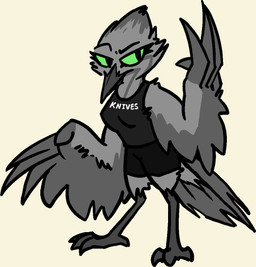anthro beak breasts cheek_tuft clothed clothing facial_tuft feathered_wings feathers feet female fur green_eyes grey_body grey_fur non-mammal_breasts semi-anthro shirt solo tail tank_top text topwear tuft winged_arms wings bizart vera_(bizart) avian bird juniper_titmouse oscine passerine tit_(bird) titmouse_(bird) 2025 aliasing digital_media_(artwork) english_text