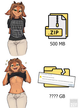 anthro bottomwear chest_fur clothing error femboy green_eyes hair horn illusion long_hair looking_at_viewer male nipples pants shirt showing_chest solo t-shirt text topwear conditional_dnp warest zipper_7z bra_strap_showing_(meme) decompressed_file_meme bovid caprine goat mammal absurd_res english_text hi_res icon meme