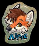 black_nose brown_hair eyebrows facial_markings hair happy head_markings looking_at_viewer male markings smile solo text ekbellatrix alric_kyznetsov canid canine fox mammal red_fox true_fox 2016 absurd_res alpha_channel character_badge_(artwork) english_text hi_res traditional_media_(artwork)