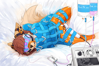 ambiguous_gender anthro ball_gag bdsm bondage bound brainwashing chastity_bulge chastity_device control_panel drugs earmuffs eyelashes fur gag gagged hair hitachi_magic_wand hypnosis hypnotic_visor latex looking_at_viewer milk mind_control null_bulge petplay programming restraints roleplay sex_toy solo straitjacket submissive substance_intoxication tail tan_body text vibrator visor wand_vibrator wings_tied miramore hitachi canid canine fox mammal 2026 3:2 digital_media_(artwork) english_text hi_res nonbinary_(lore)