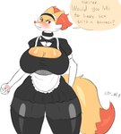 anthro big_breasts breasts clothed clothing dialogue female imminent_sex looking_at_viewer looking_pleasured smile solo talking_to_viewer thick_thighs artply nintendo pokemon braixen canid generation_6_pokemon mammal pokemon_(species) hi_res