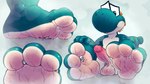 3_toes anthro balls between_toes bodily_fluids duo eyewear feet foot_fetish foot_focus foot_play genitals glasses macro male male/male micro penis soles sweat sweaty_feet toes underfoot pozole mario_bros nintendo pozole_(character) yoshi 16:9 hi_res widescreen