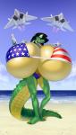 aircraft airplane american_flag american_flag_bikini anthro beach big_breasts bikini breasts clothed clothing curvy_figure f-22 female flag flag_bikini flag_clothing flag_print flag_swimwear gun hair handgun huge_breasts hyper hyper_breasts jet looking_at_viewer m1911 non-mammal_breasts obalisa open_mouth outside pistol print_bikini print_clothing print_swimwear ranged_weapon seaside smile solo standing swimwear top_heavy two-piece_swimsuit united_states_of_america vehicle weapon borisalien alligator alligatorid crocodilian dinosaur dromaeosaurid f-22_raptor prehistoric_species reptile scalie theropod hi_res