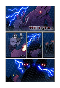 2_heads angry anthro armor blood bodily_fluids clothed clothing colored_blood decapitation duo feral fight five_frame_image fur glowing glowing_eyes green_blood grey_body grey_fur headgear helmet holding_melee_weapon holding_object holding_shield holding_sword holding_weapon larger_feral lightning_bolt male melee_weapon multi_head night outside pupils raining red_body red_scales regeneration scales severed_body_part severed_head shadow shield size_difference slit_pupils smaller_anthro sword text topless topless_anthro topless_male unusual_blood unusual_bodily_fluids weapon wet t0l0k european_mythology greek_mythology mythology antigonus_(t0l0k) canid canine canis hydra mammal wolf comic english_text hi_res